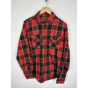 Dixxon Flannel Company Leatherneck Plaid Flannel Shirt Men’s Small Red Black